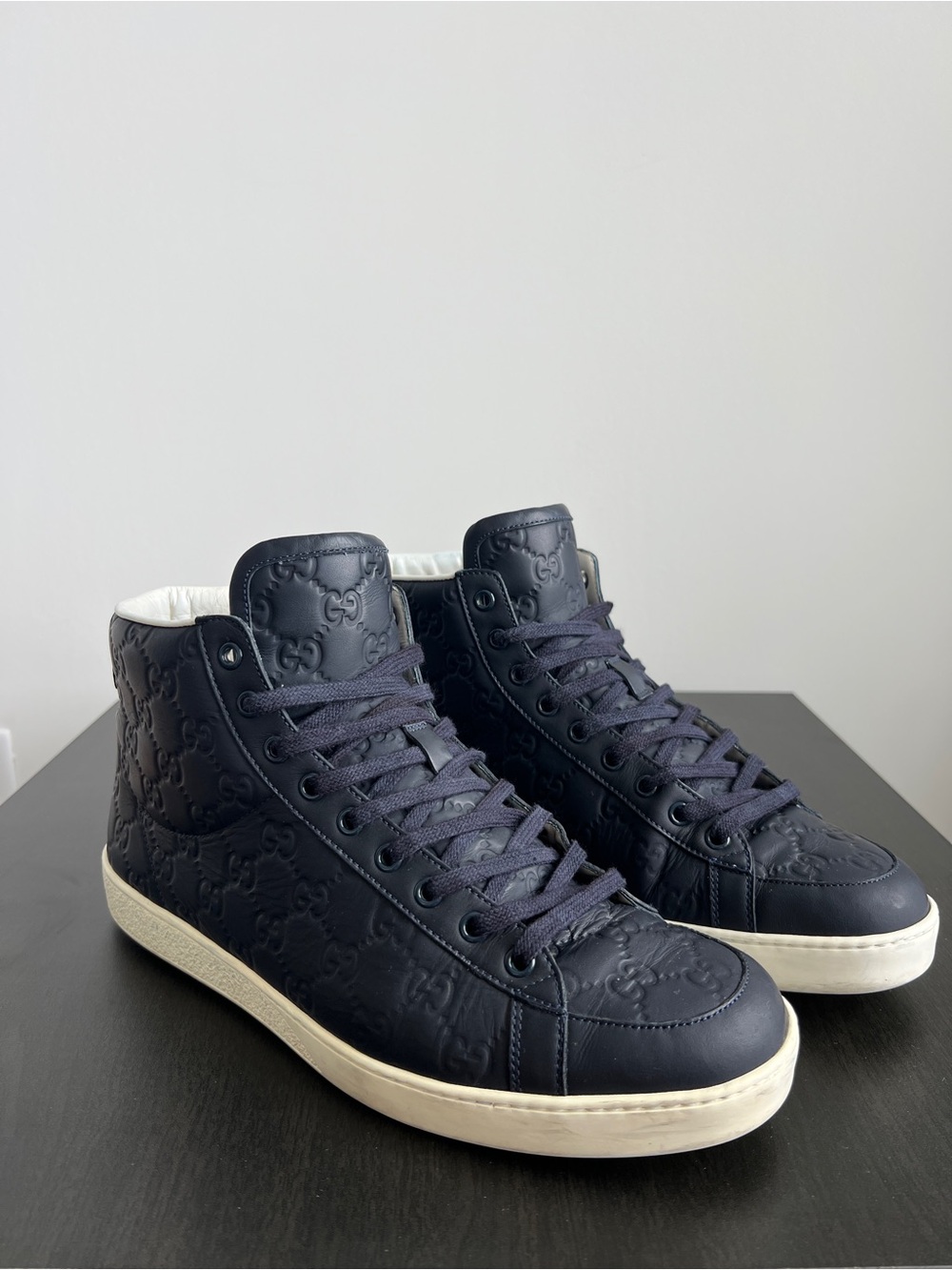 Gucci Monogram Hi-Top Sneakers Leather Limited Edition